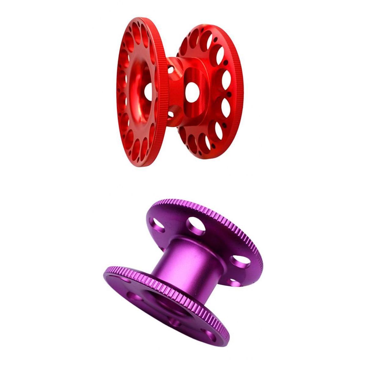 2x Empty Aluminum Alloy Scuba Diving Finger Reel Guide Line Spool Red Purple