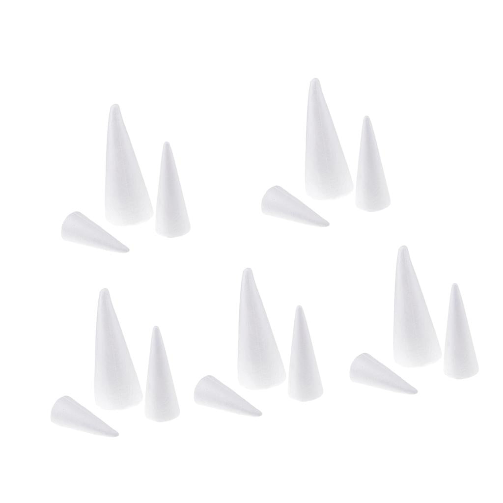 15Pcs Cone Shaped Styrofoam Foam Ornaments for Handmade DIY Modelling Crafts