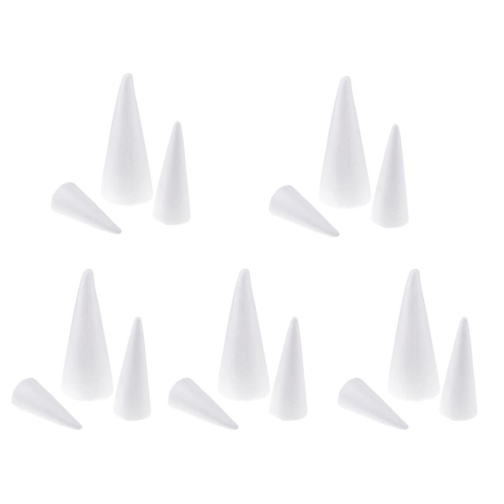 15Pcs Cone Shaped Styrofoam Foam Ornaments for Handmade DIY Modelling Crafts