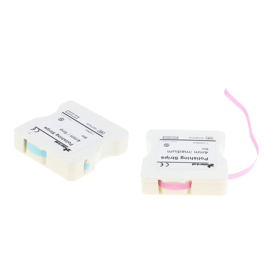 2pcs Dental Fine/Medium Polishing Strips Finishing Sanding Paper 50um 30um