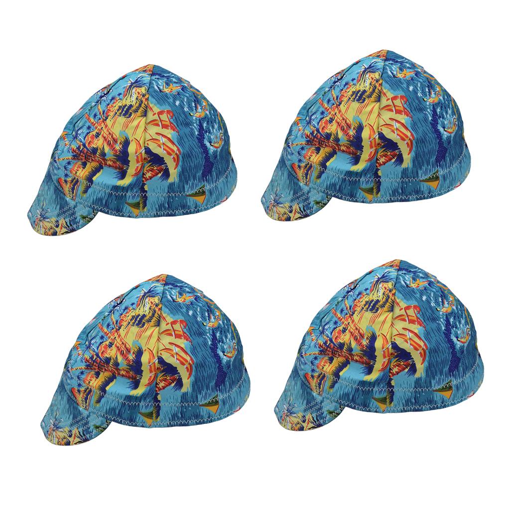 4x Fashion Elastic Welding Welder Hat Cap Pure Cotton Flame Retardant -Beach