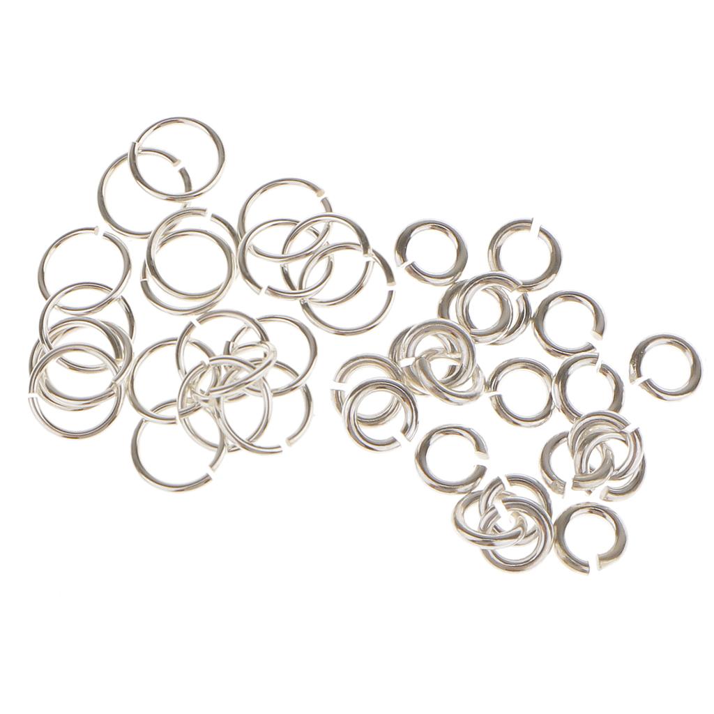 80 Pieces 3mm 6mm Mixed Lot Jewelry Findings Sterling Silver Open Jump Rings