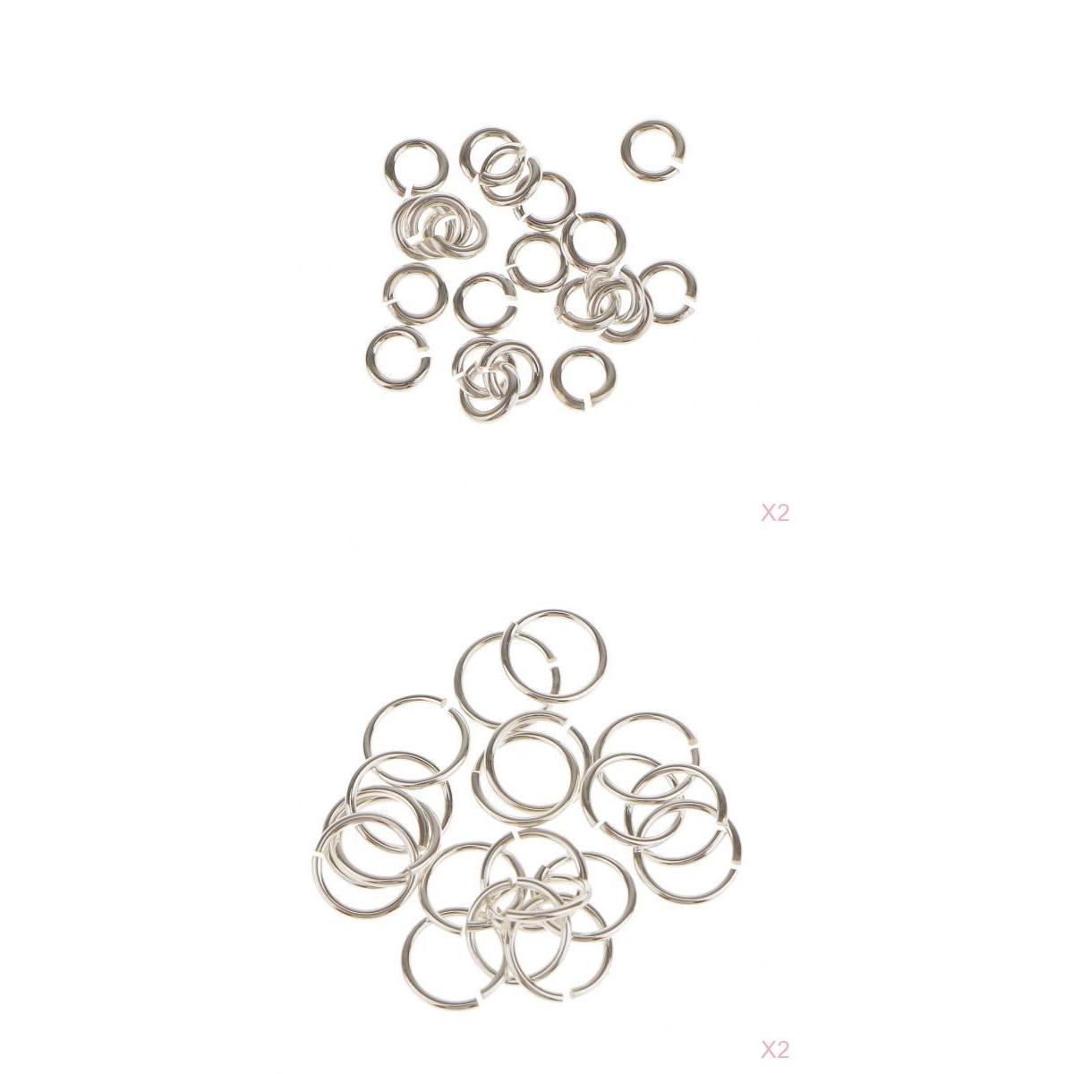80 Pieces 3mm 6mm Mixed Lot Jewelry Findings Sterling Silver Open Jump Rings