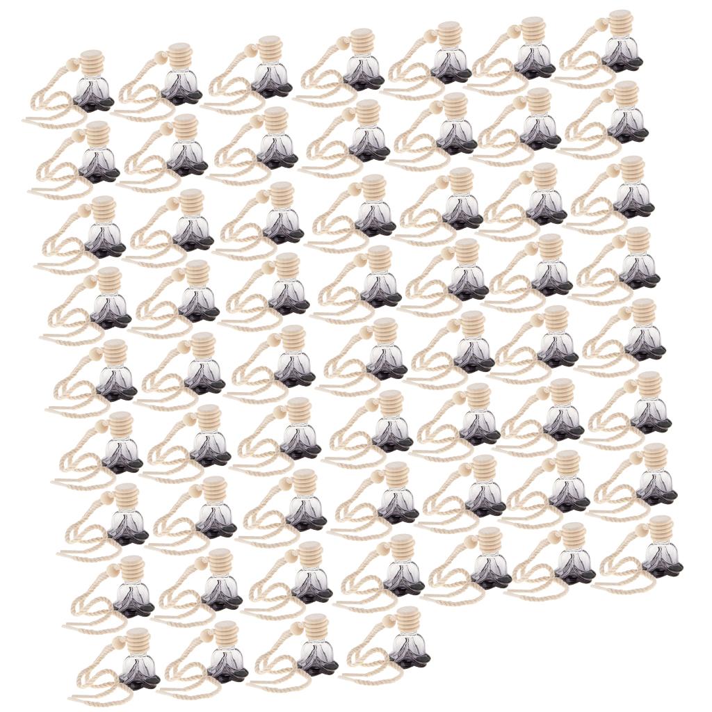 60pcs Empty Perfume Bottle Pendant Car Hanging Ornament Home Decor Round