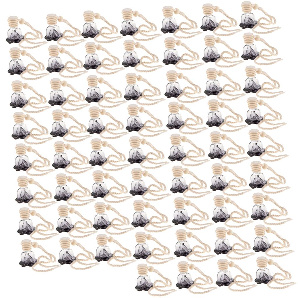 60pcs Empty Perfume Bottle Pendant Car Hanging Ornament Home Decor Round
