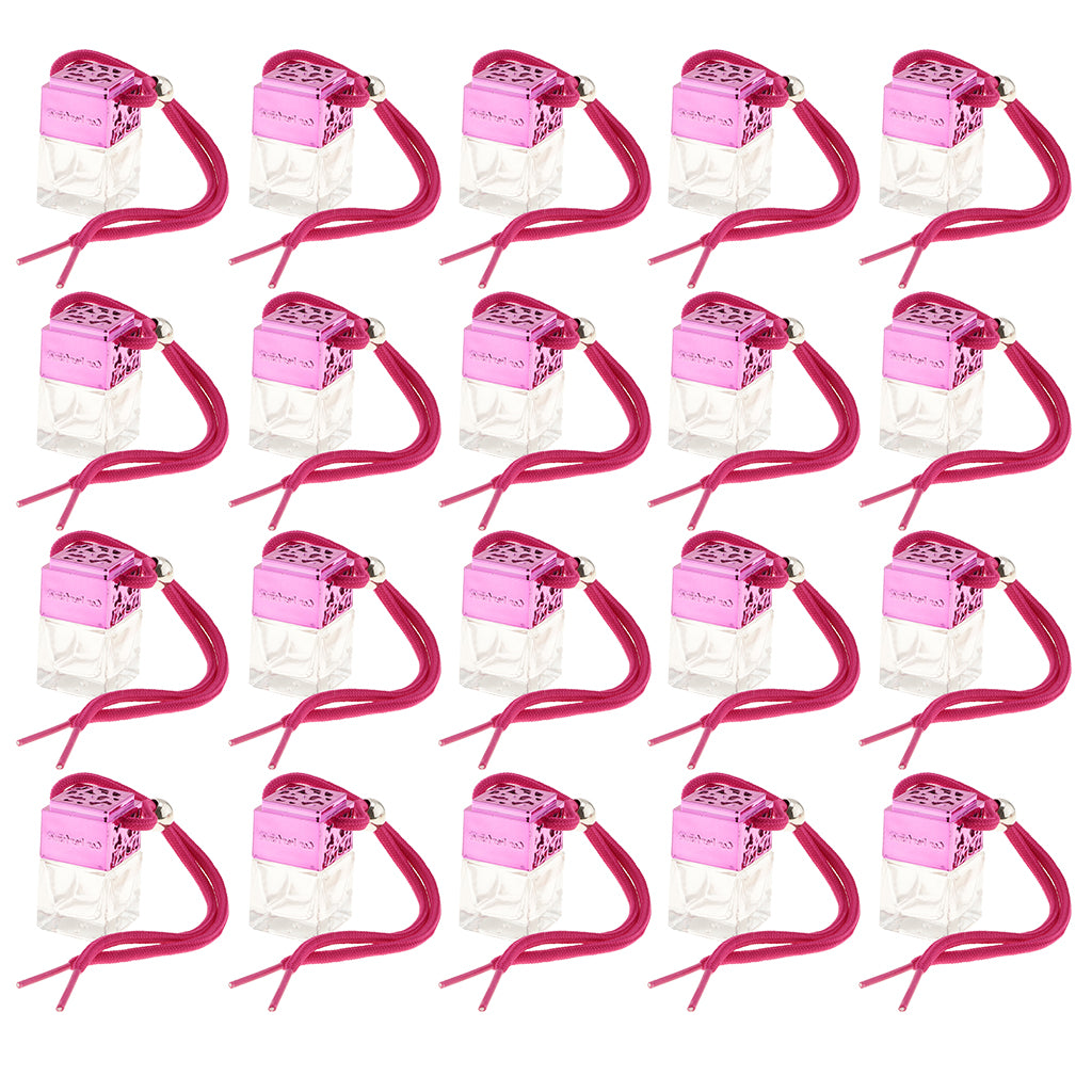 20x Empty Refillable Clear Glass Perfume Bottle Hanging Pendant Car Decor
