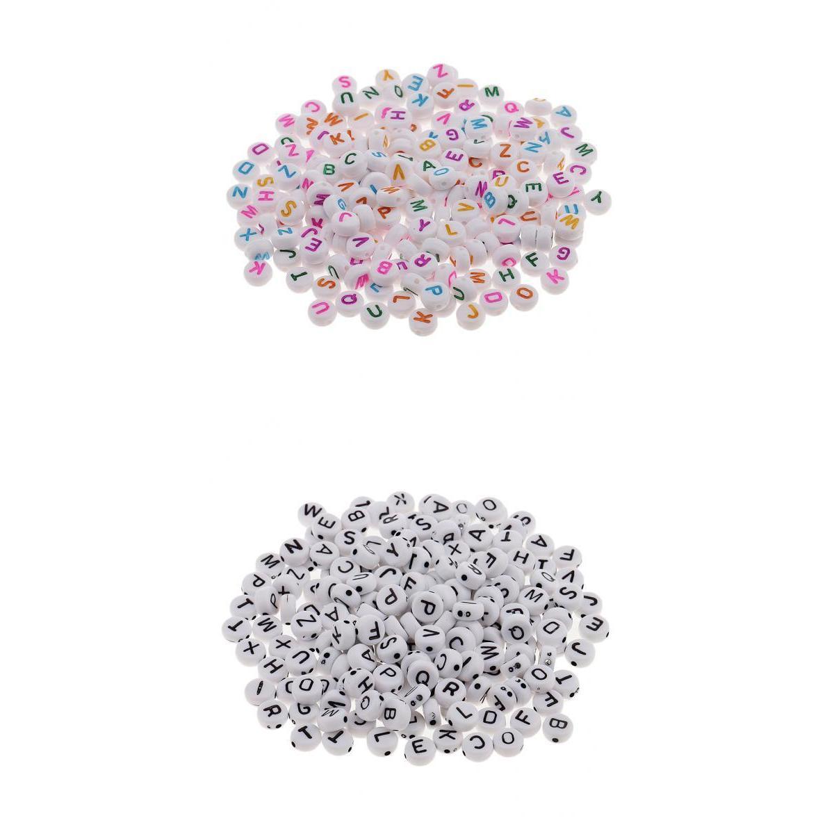 400 Pieces Resin Rondelle Alphabet Letters Beads For Jewelry Making Craft