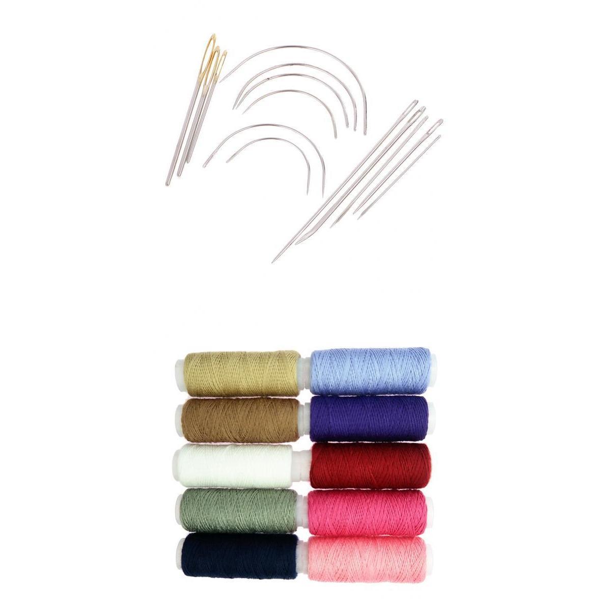 24Pcs/lot Hand Sewing Threads with Repair Upholstery Curved Needles Carpet