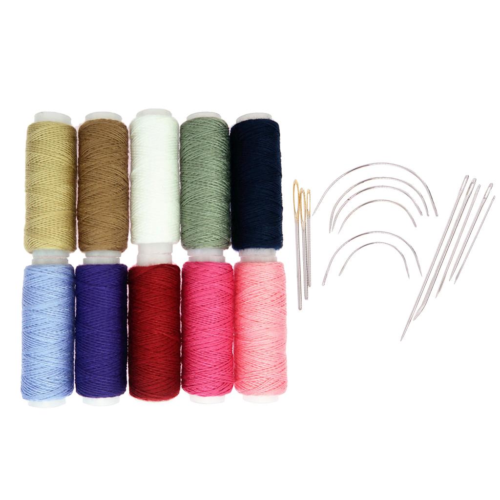 24Pcs/lot Hand Sewing Threads with Repair Upholstery Curved Needles Carpet