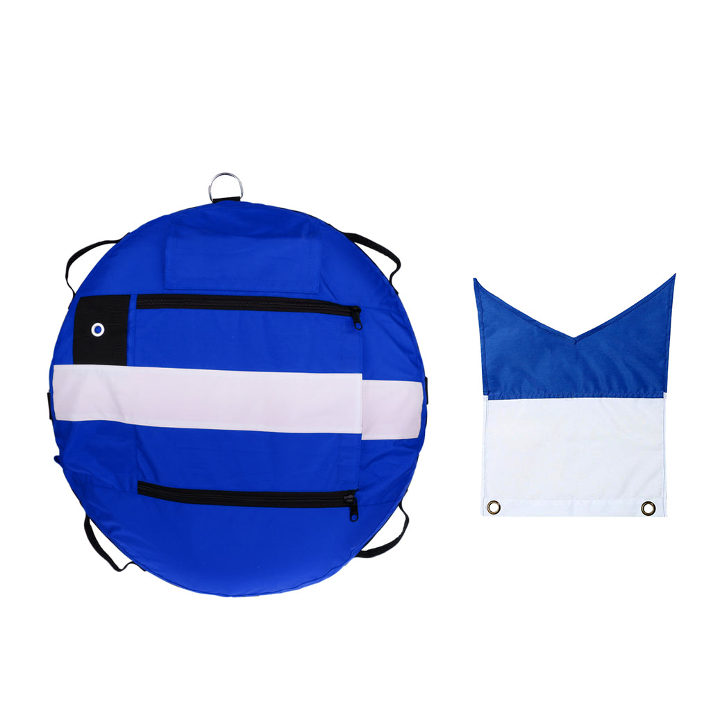 Blue Freediving Buoy with Diver Down Flag for Scuba Diving, Spearfishing