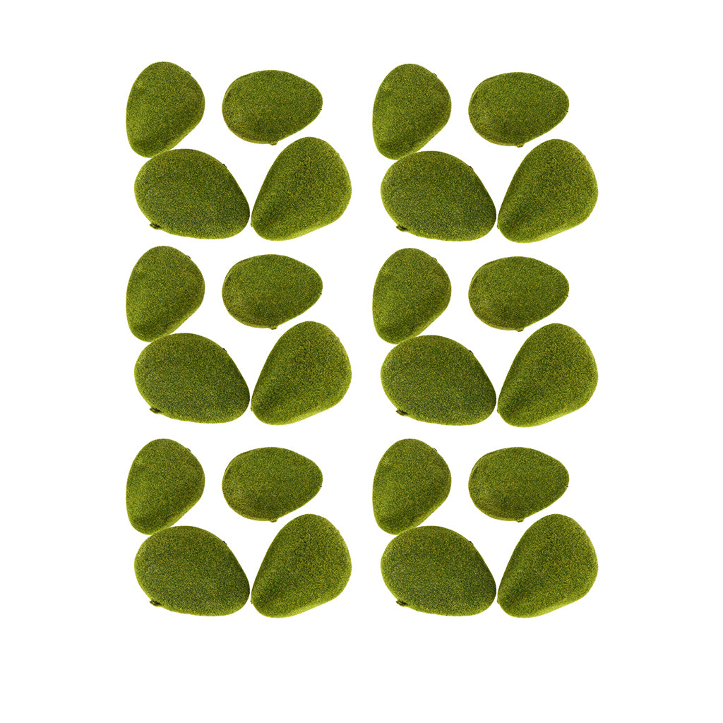 16x Moss Ball Decorative Stone Artificial Flocking Garden Plant Vase Filler