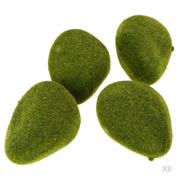 16x Moss Ball Decorative Stone Artificial Flocking Garden Plant Vase Filler