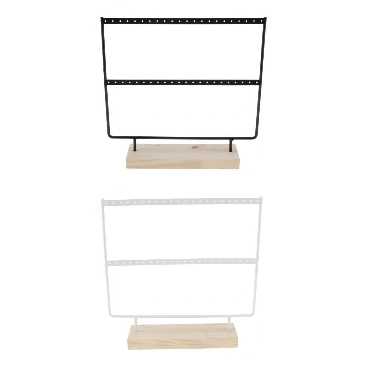 2 Pieces 44 Holes Earrings Organizer Holder Necklaces Jewelry Display Rack