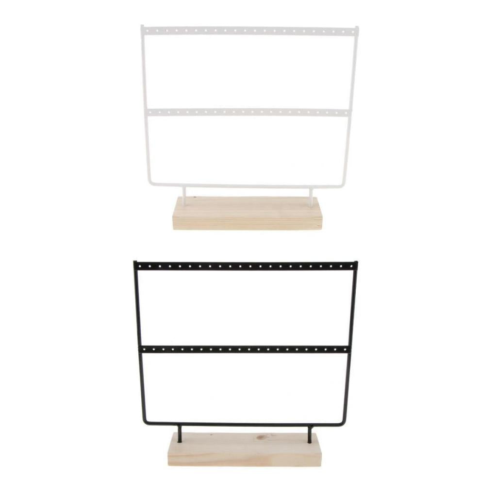 2 Pieces 44 Holes Earrings Organizer Holder Necklaces Jewelry Display Rack