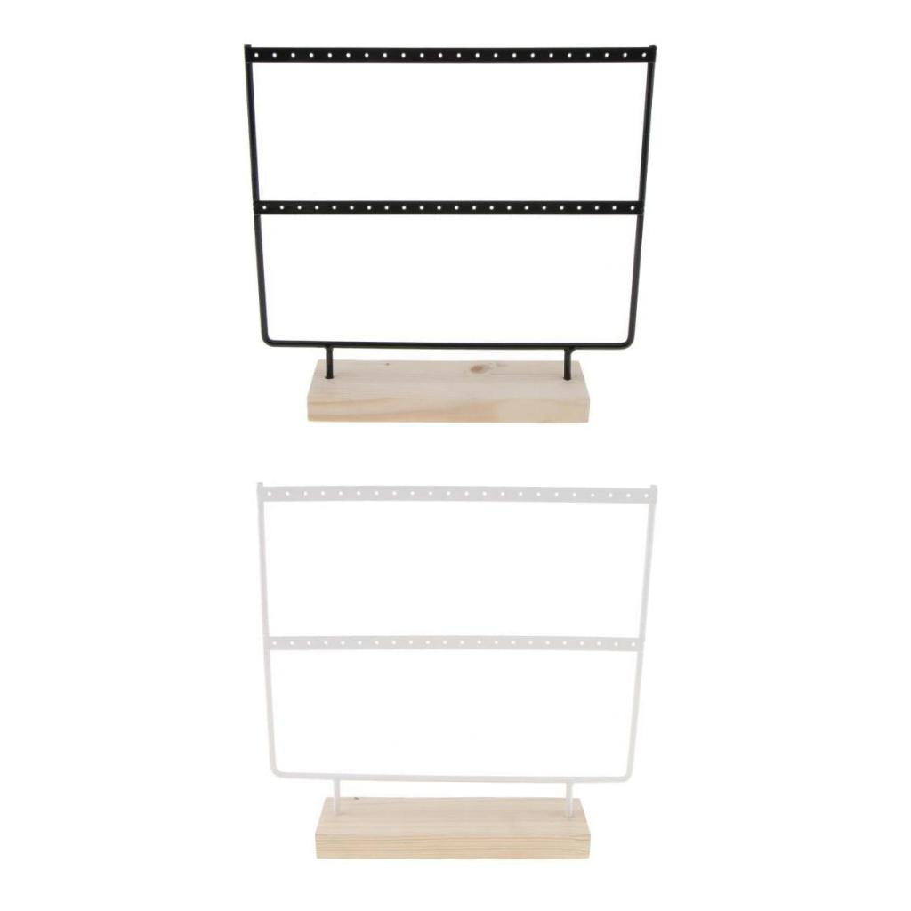 2 Pieces 44 Holes Earrings Organizer Holder Necklaces Jewelry Display Rack