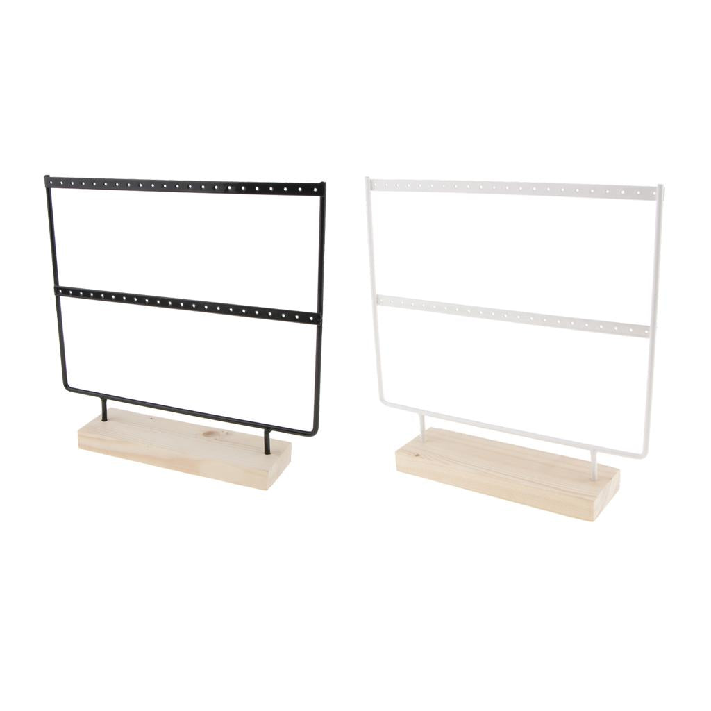2 Pieces 44 Holes Earrings Organizer Holder Necklaces Jewelry Display Rack