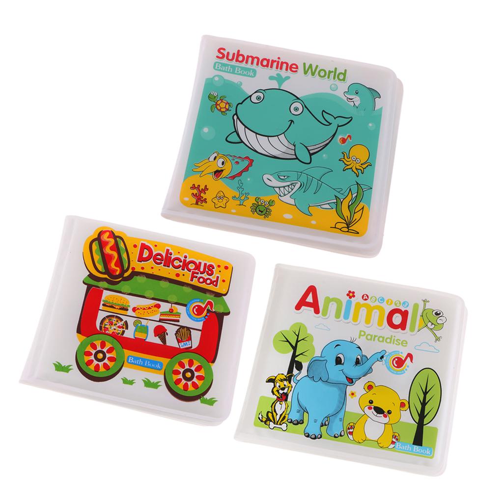 3 Pieces Waterproof Baby Kids Shower Bath Book Early Educational Toys