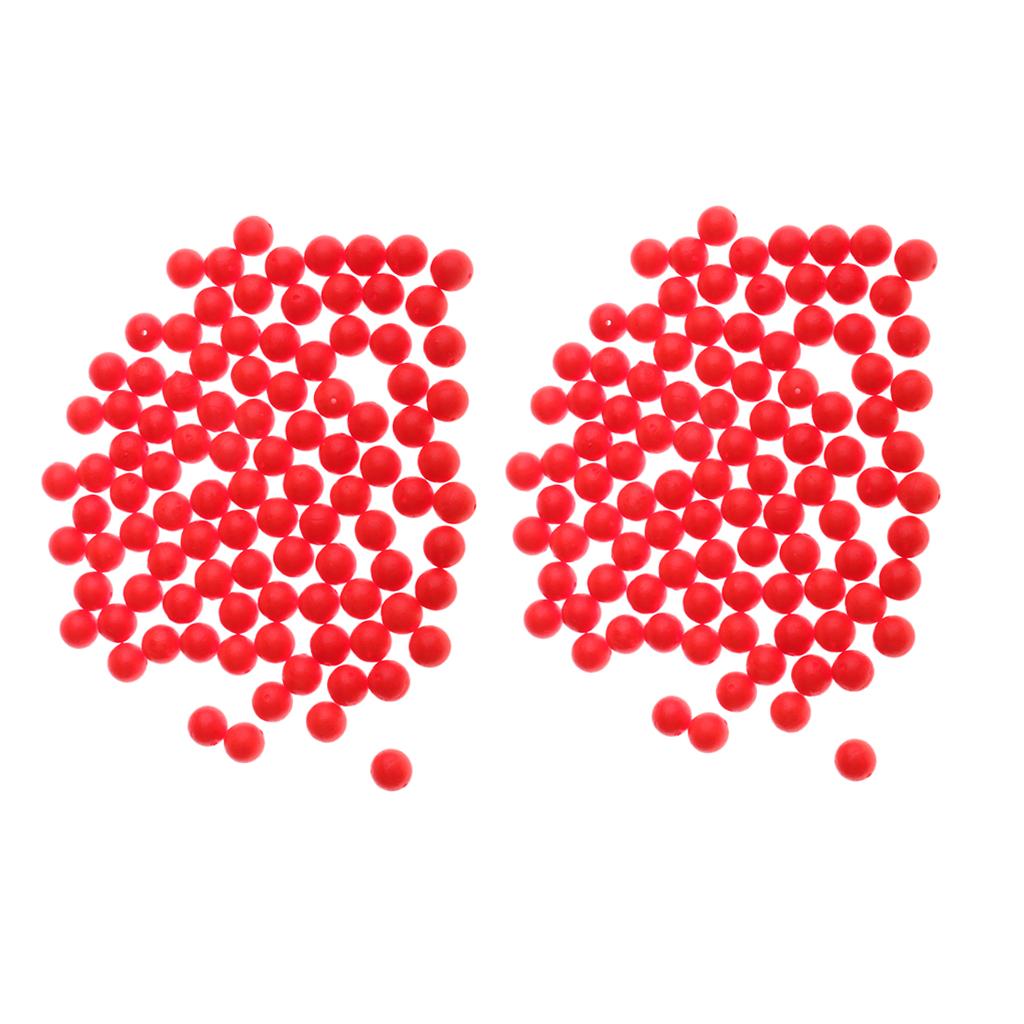 200pcs Fishing Floating Bobbers Drift Ball EVA Foam Indicator Red 7mm 8.3mm