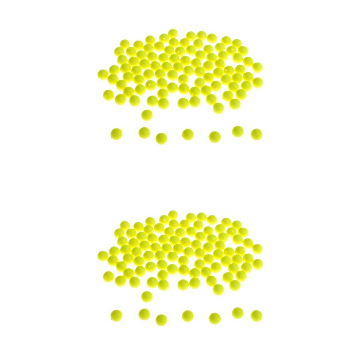 200pcs Fishing Floating Bobbers Drift Ball Foam Indicator Yellow 8.3mm 6mm
