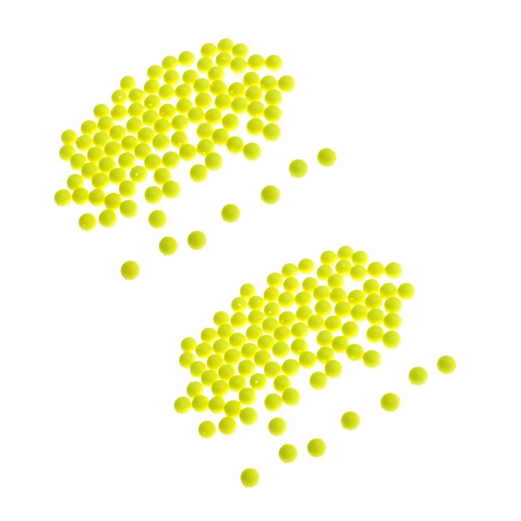 200pcs Fishing Floating Bobbers Drift Ball Foam Indicator Yellow 8.3mm 6mm