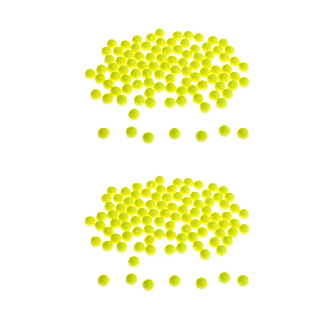 200pcs Fishing Floating Bobbers Drift Ball Foam Indicator Yellow 8.3mm 6mm