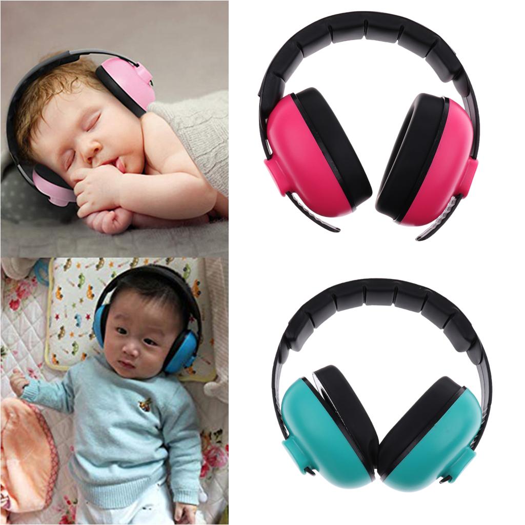 2Pieces Baby Ear Defenders Earmuffs Hearing Protection Mint green + Rose