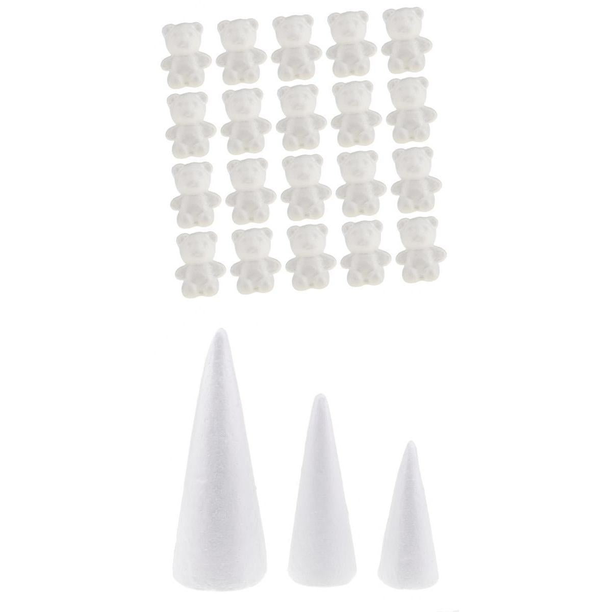 23Pcs Cone / Bear Foam Ornaments for Handmade DIY Modelling Crafts