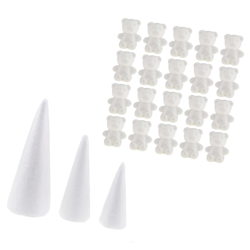 23Pcs Cone / Bear Foam Ornaments for Handmade DIY Modelling Crafts