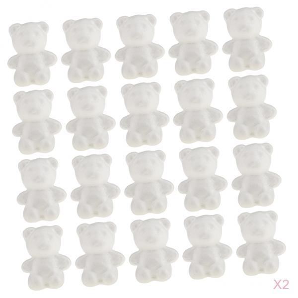 40pcs Bear Shaped Foam Crafts Creative DIY Handmade Painted Crafts