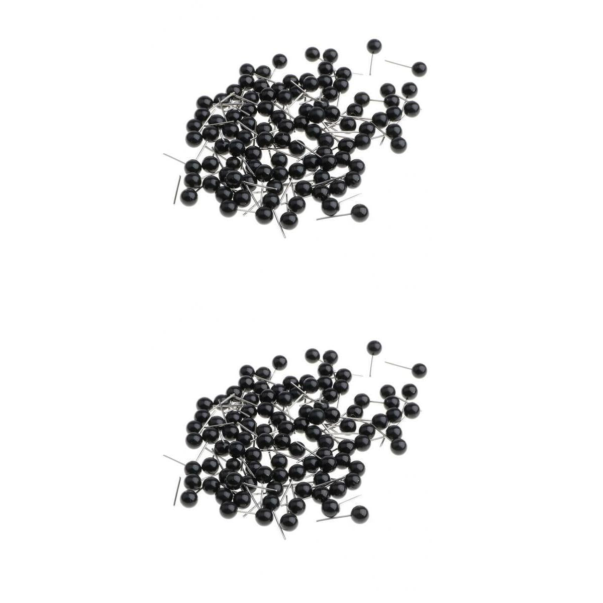 200 Pieces Black Glass Eyes Kits for Needle Felting Bear Dolls Toy 4mm & 5mm