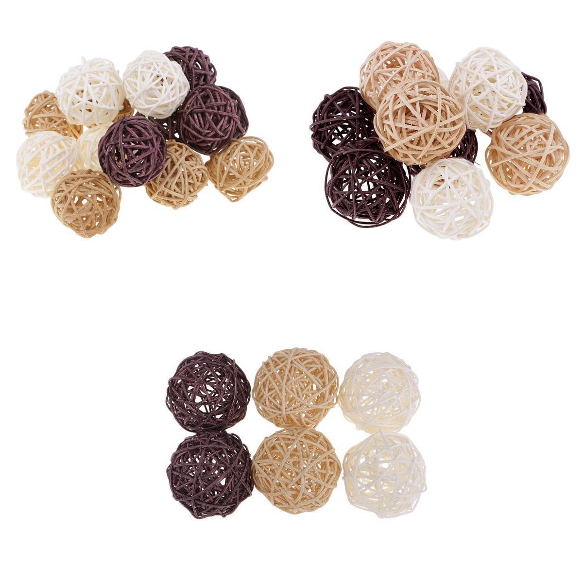 31 Pieces 3cm 5cm 7cm Wicker Rattan Balls Table Ornaments Decoration Crafts