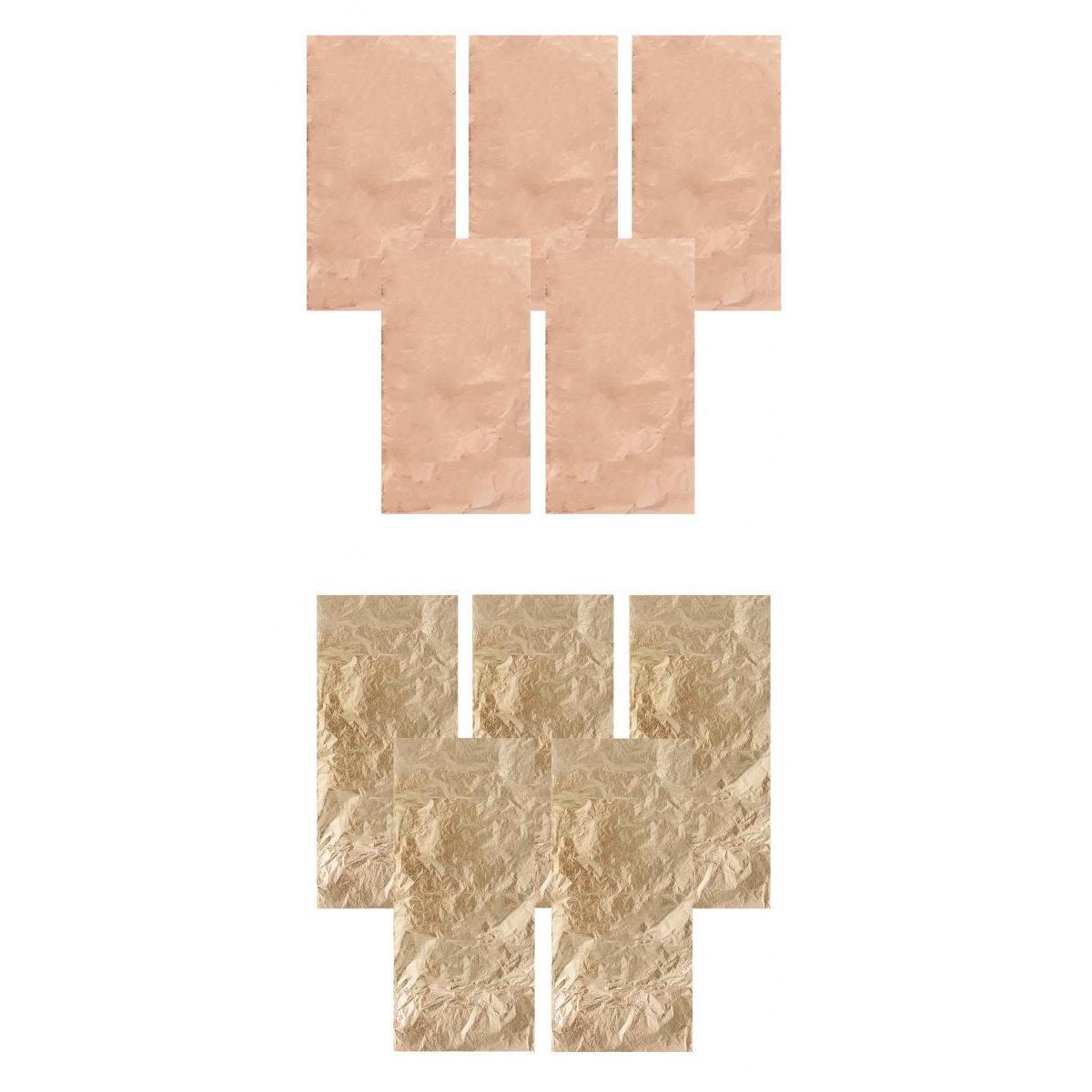 10 Sheets Gold Leaf Gilding Foil Paper for DIY Craft 7x14cm Gold/Rose gold