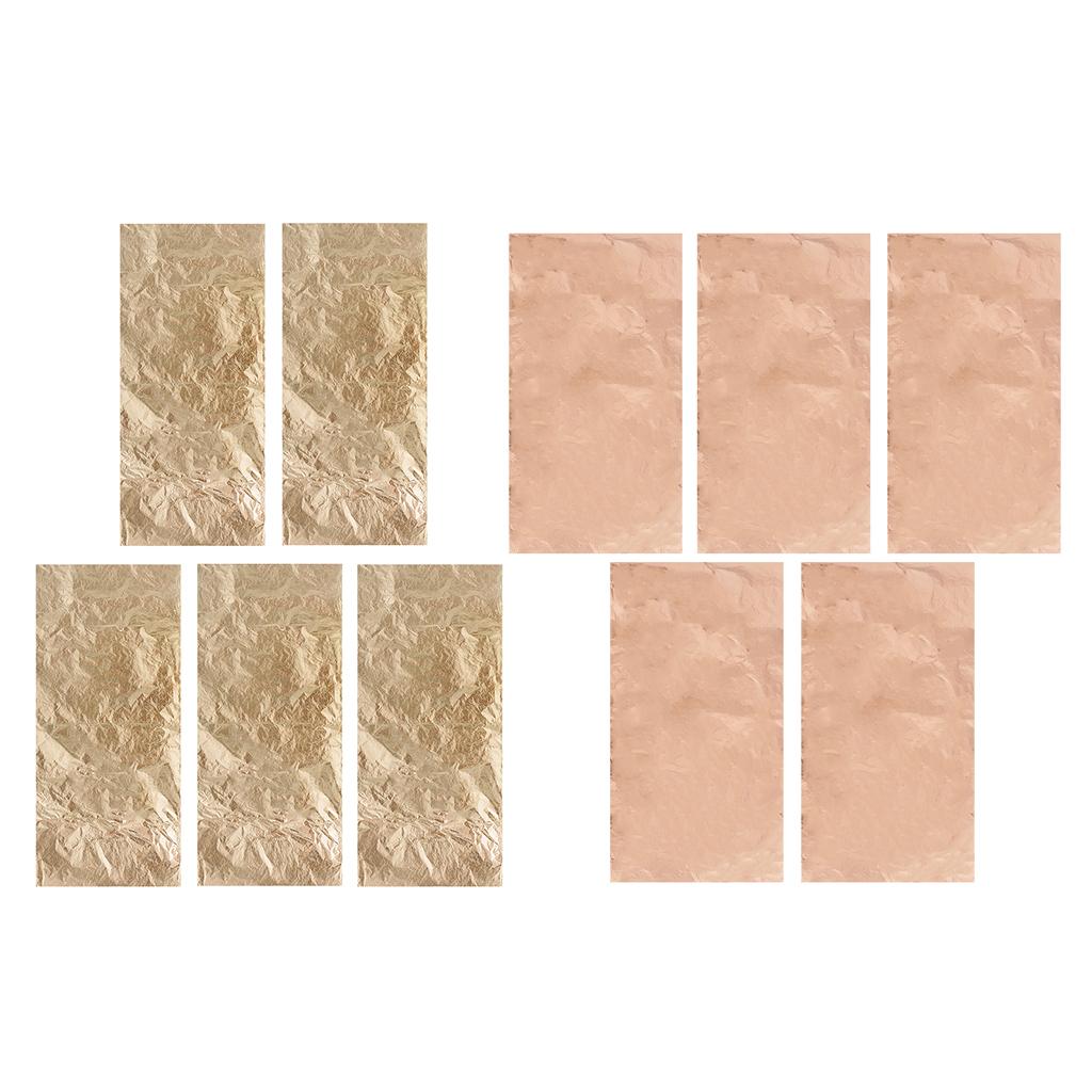 10 Sheets Gold Leaf Gilding Foil Paper for DIY Craft 7x14cm Gold/Rose gold