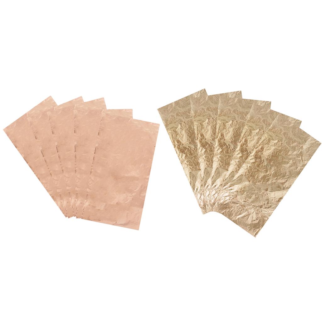 10 Sheets Gold Leaf Gilding Foil Paper for DIY Craft 7x14cm Gold/Rose gold
