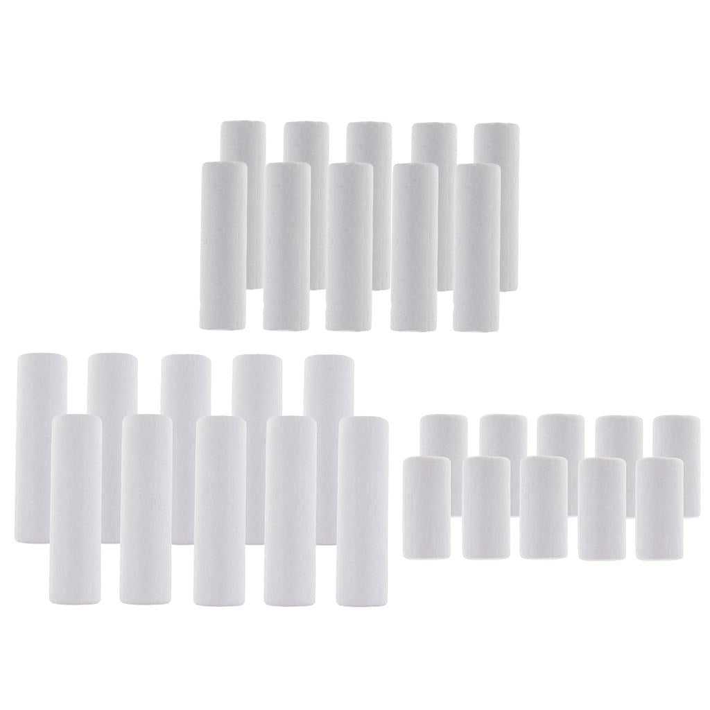 30 Pieces DIY Cylinder Shape Styrofoam Foam Material for Craft 120/90/63mm