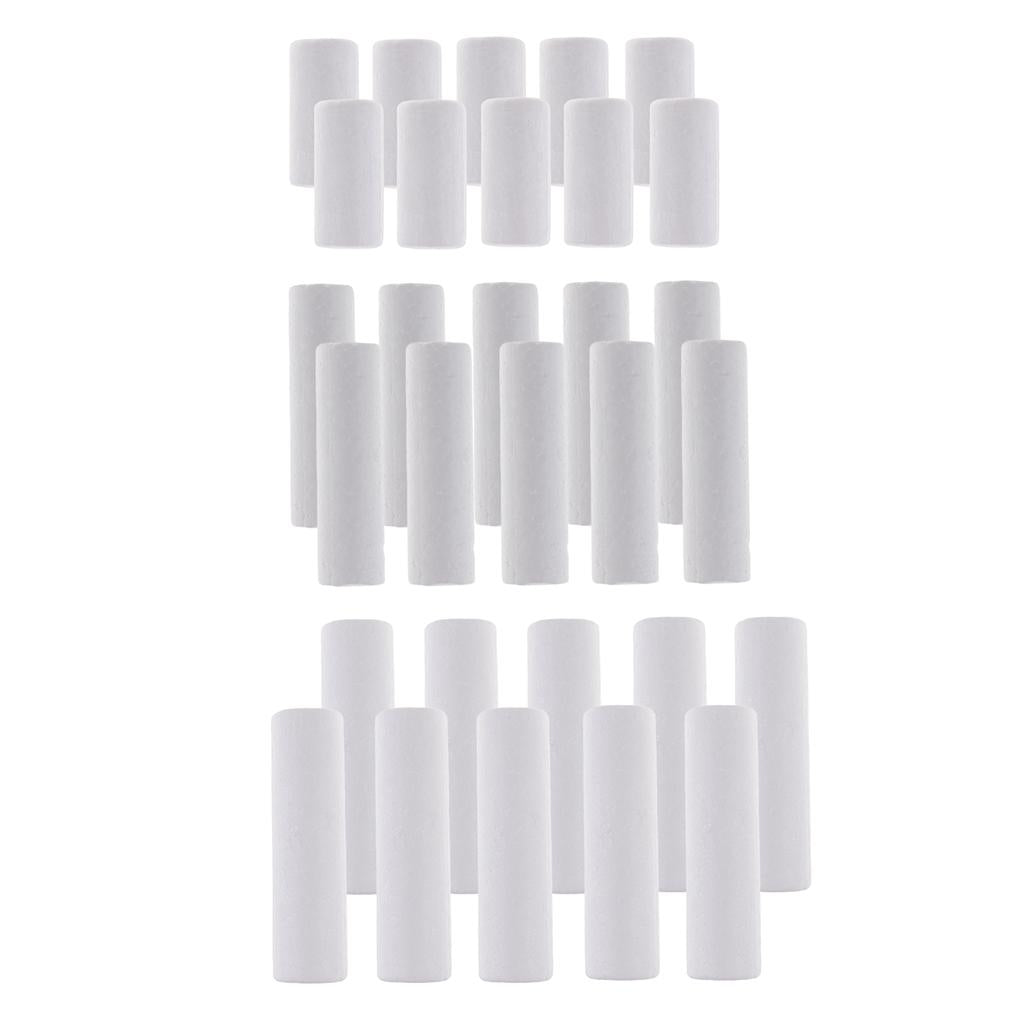 30 Pieces DIY Cylinder Shape Styrofoam Foam Material for Craft 120/90/63mm