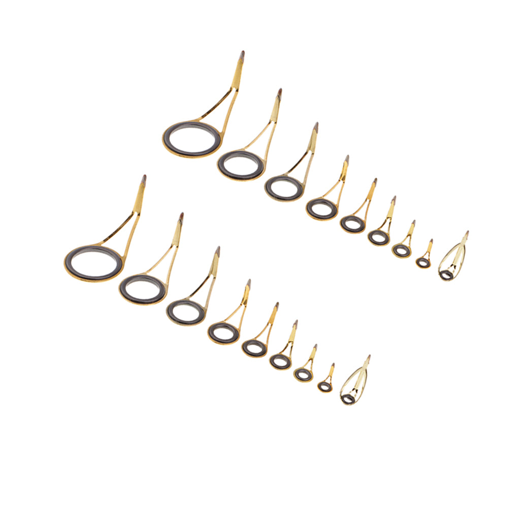 18pcs/set Fishing Rod Guide Tip Pole Eye Ring Rod Repair Kit Rod Building