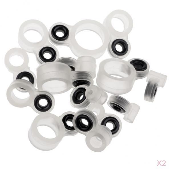 28pcs Silicone and Ceramic Fishing Rod Guides Repair Kit Rod Tip Eye Rings