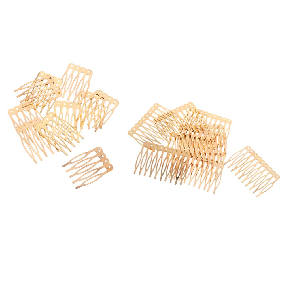 20 Pieces Vintage Gold Blank Metal Hair Comb for Bridal Hair Accessories DIY