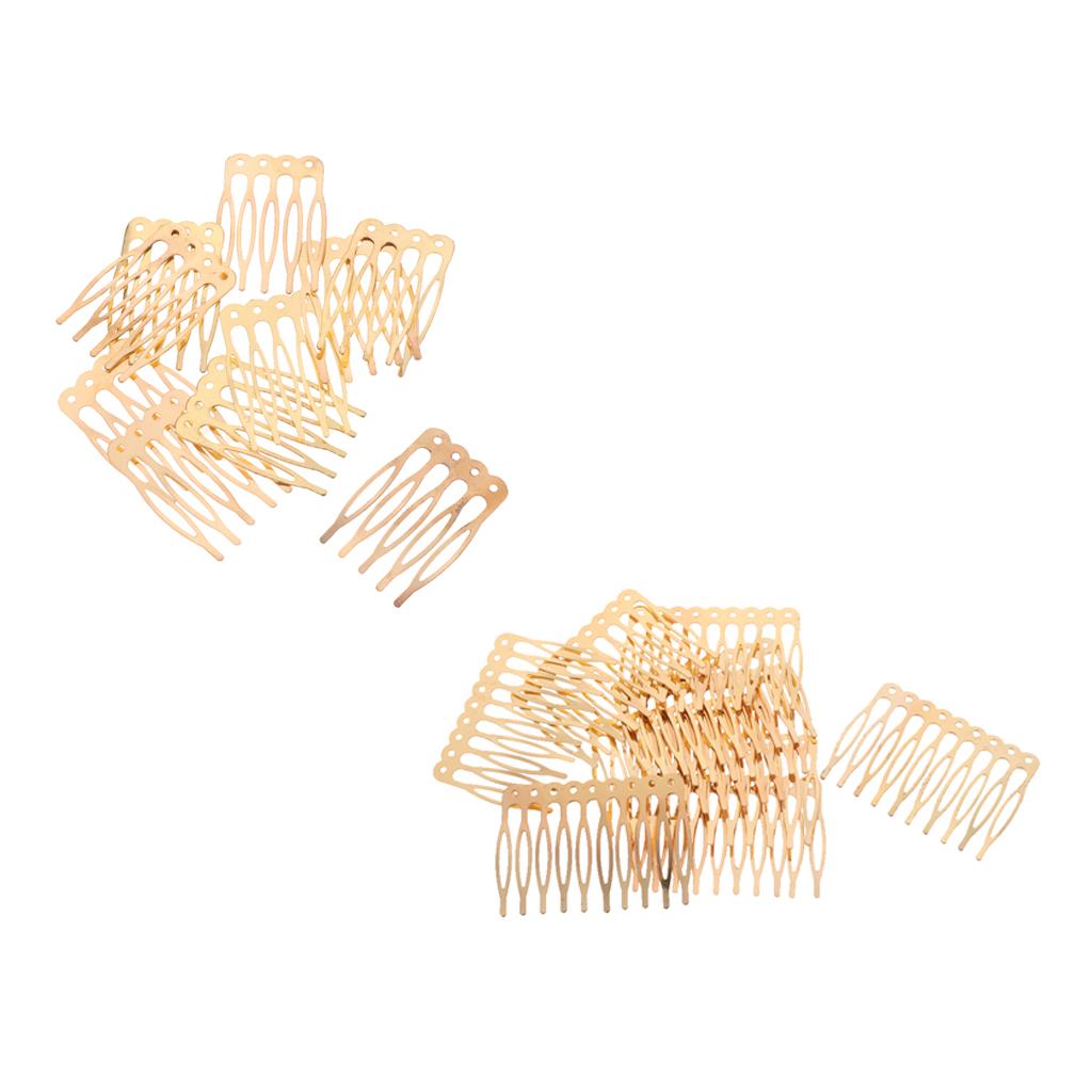 20 Pieces Vintage Gold Blank Metal Hair Comb for Bridal Hair Accessories DIY