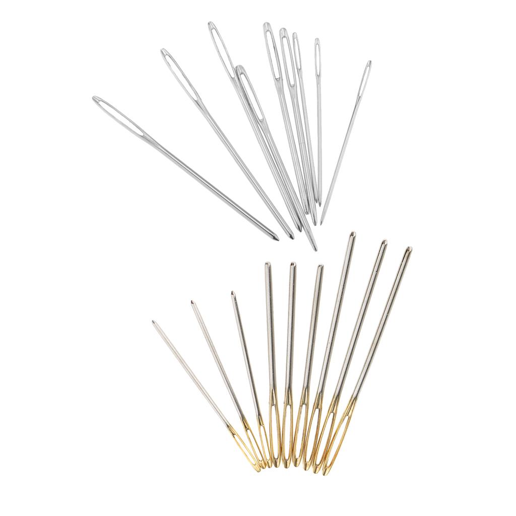 18pcs Large-eye Blunt Stitching Needles Hand Sewing Knitting Needles