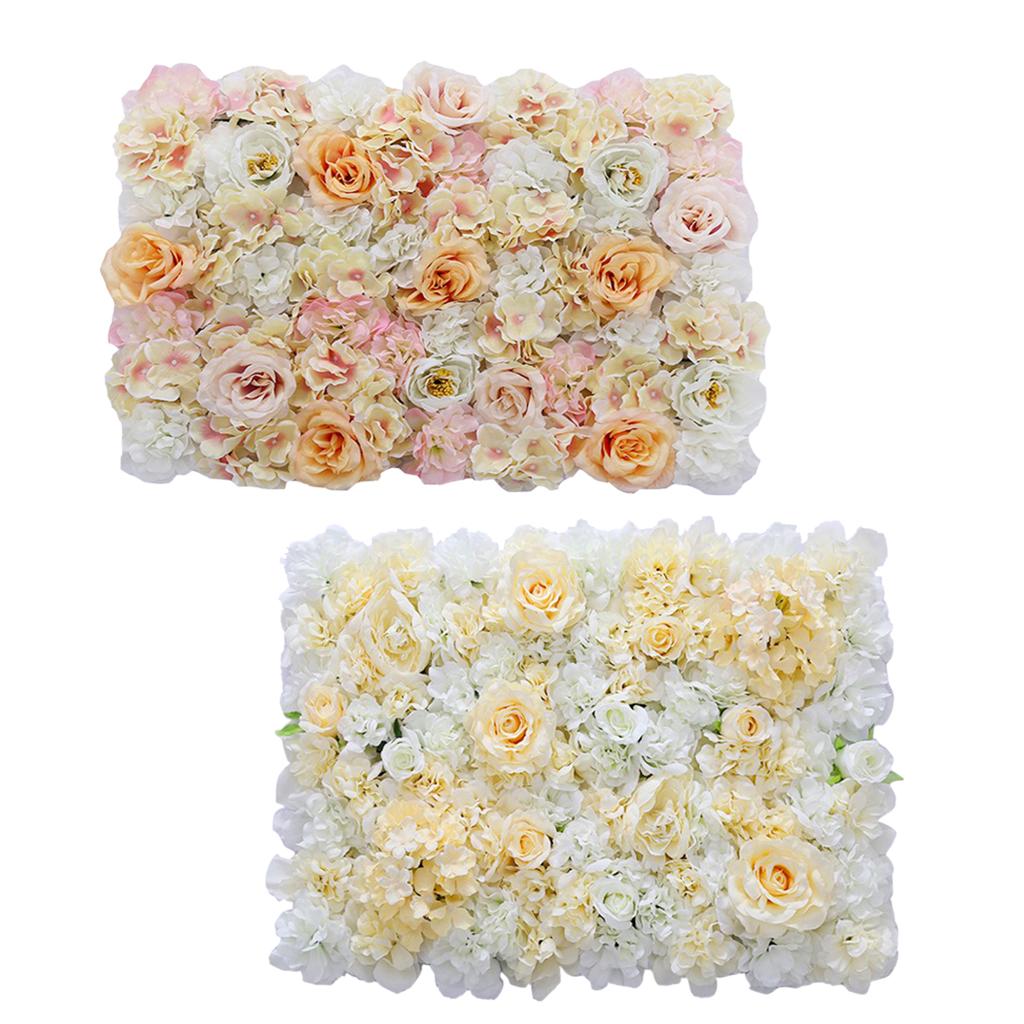 2x Artificial Flower Wall Wedding Venue Flower Pillar Main Road Floral Decor