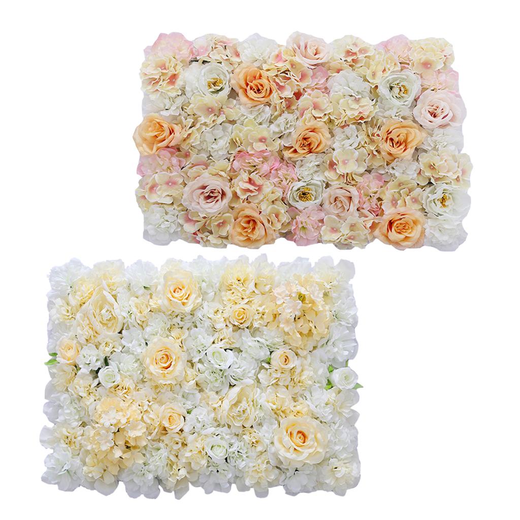 2x Artificial Flower Wall Wedding Venue Flower Pillar Main Road Floral Decor