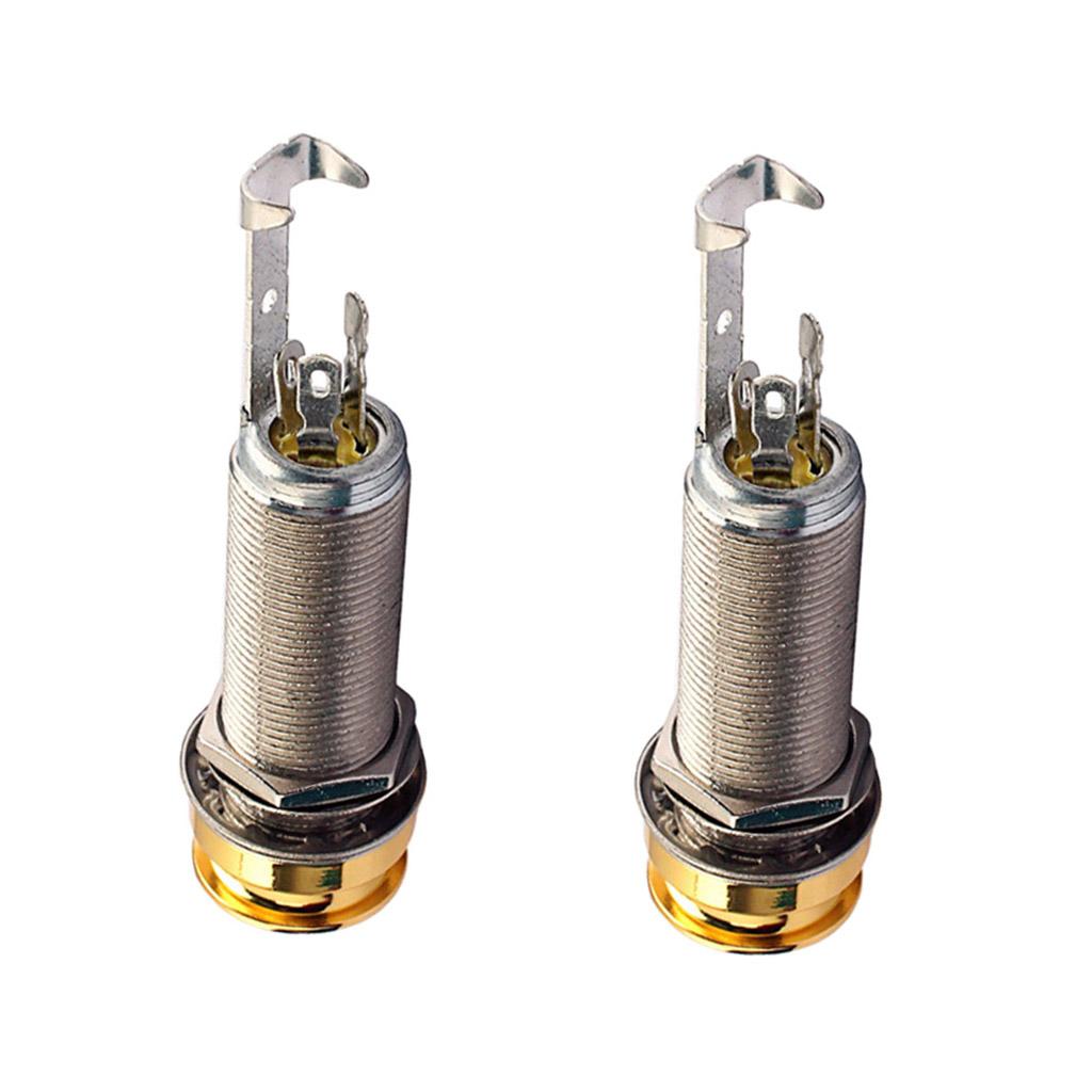 2pcs 1/4'' Bass Guitar End Pin Stereo Output Jack for Guitar Accessories