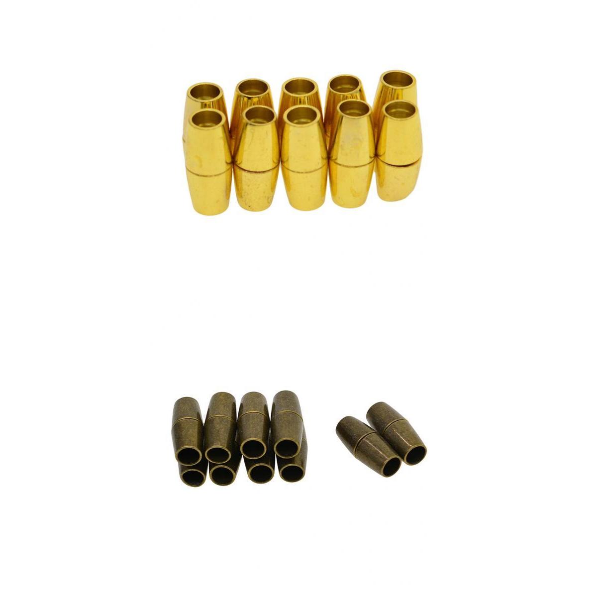 20 Sets Jewelry Findings Leather Cord End Magnetic Clasp Hole Size 4mm