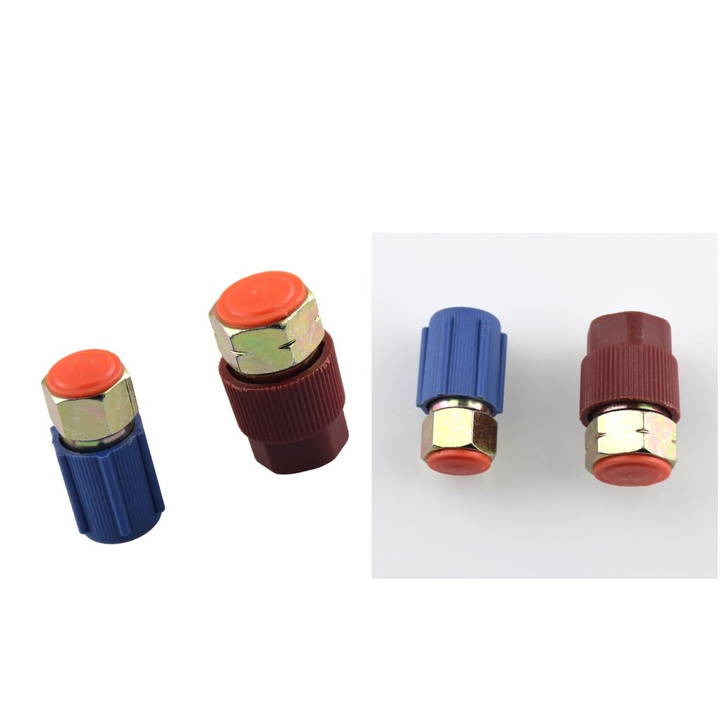 4X AC Fitting Port Adapter Retrofit R12 to Accept R134a 7/16 LOW 3/8" HIGH"