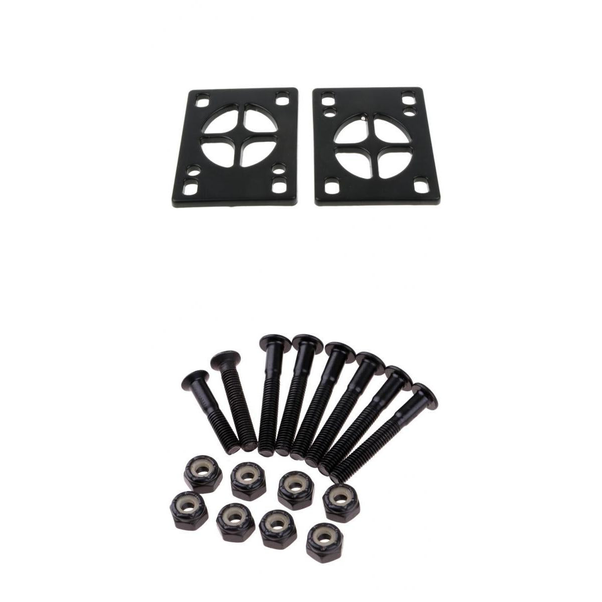 8x Skateboard Mounting Screws with 2x Riser Pad Longboard Hardware 35mm+3mm