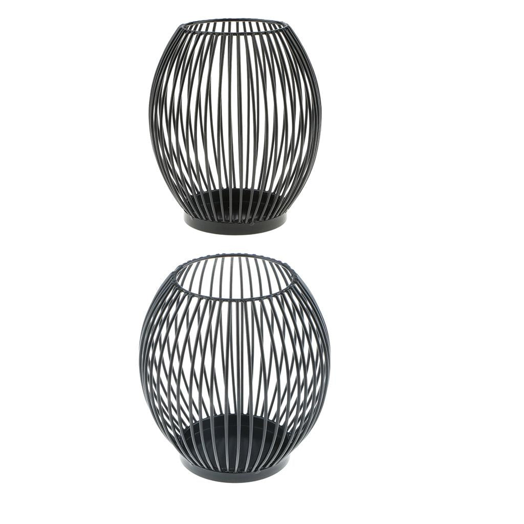 2 pcs Iron Wire Tea Light Candle Case Home Garden Ornament Creative Art Gift