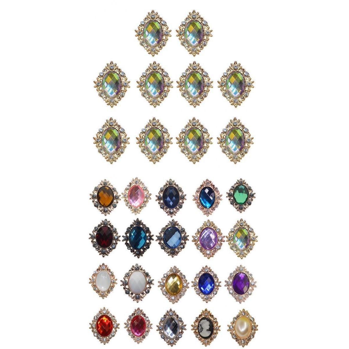 20Pcs Rhinestone Cabochons Flat Back Embellishments Wedding Phone Decoration