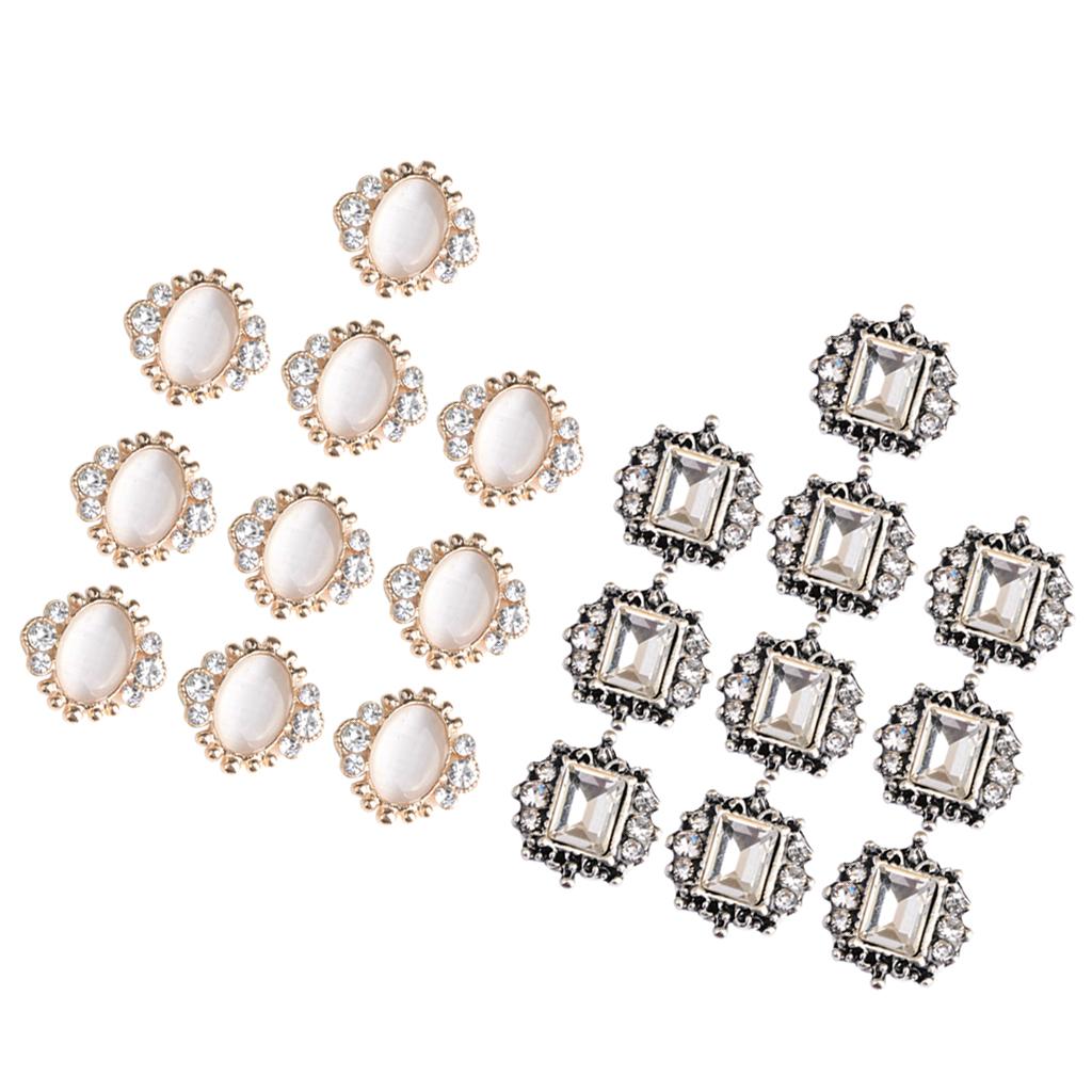 20pcs Diamante Gem Rhinestone Crystal Flatback Buttons Embellishments Gifts
